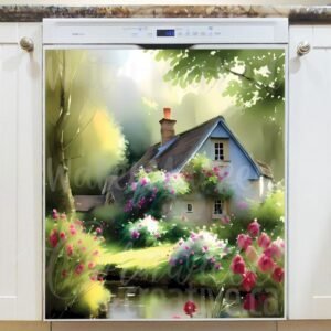 House Beside the River Magnetic Dishwasher Door Cover