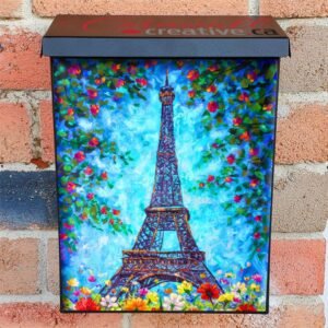 Summertime Eiffel Tower Colonial Mailbox Cover