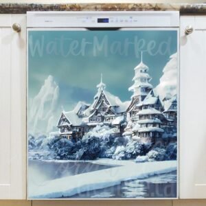 Castle at the Frozen River Magnetic Dishwasher Door Cover