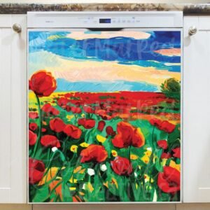 Land of Poppies Magnetic Dishwasher Door Cover