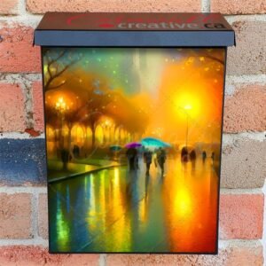 Summer Rain in the Park Colonial Mailbox Cover
