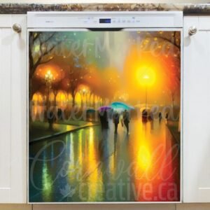 Summer Rain in the Park Magnetic Dishwasher Door Cover