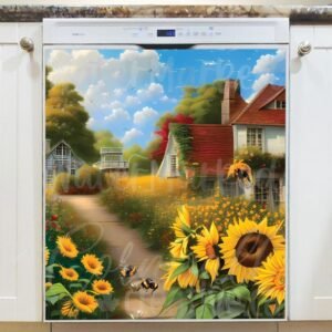 Sunflower Cottage #7 Magnetic Dishwasher Door Cover