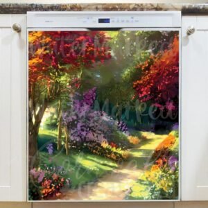 Flower Path Through the Woods Magnetic Dishwasher Door Cover
