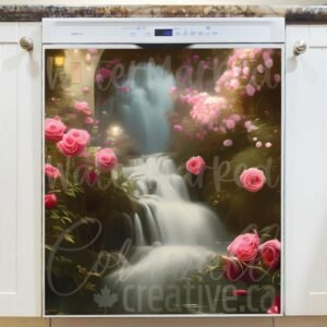 The Rose Waterfall Magnetic Dishwasher Door Cover