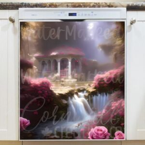 Summer House with Waterfall Magnetic Dishwasher Door Cover