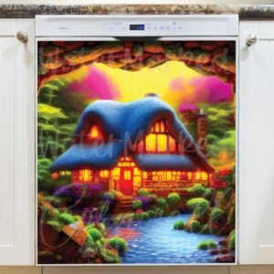 Evening at the Lakeside Cottage Magnetic Dishwasher Door Cover