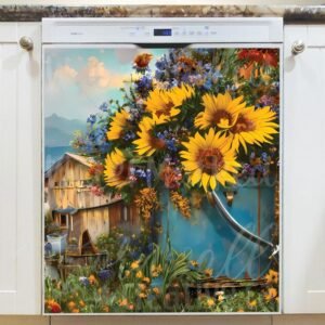 Sunflower Cottage #8 Magnetic Dishwasher Door Cover