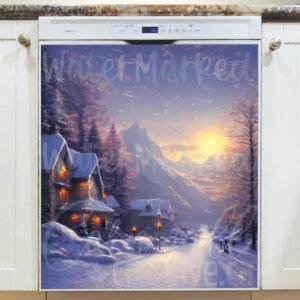 Cold Day in the Village Magnetic Dishwasher Door Cover