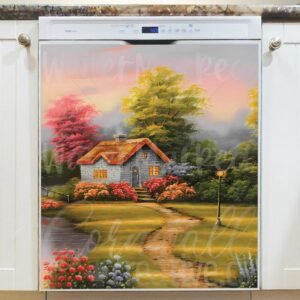 Cute Cottage at the Lake #2 Magnetic Dishwasher Door Cover