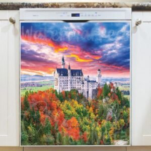 Fairytale Neuschwanstein Castle Magnetic Dishwasher Door Cover