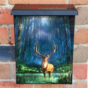 Deer in a Deep Forest Colonial Mailbox Cover