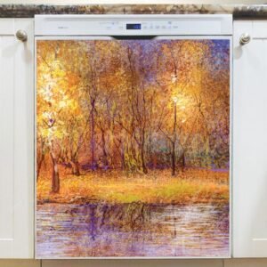 Fallen Autumn Leaves Magnetic Dishwasher Door Cover