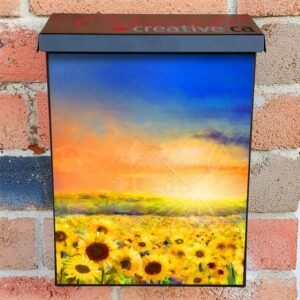 Rural Sunflower Field Colonial Mailbox Cover