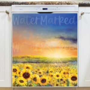 Rural Sunflower Field Magnetic Dishwasher Door Cover