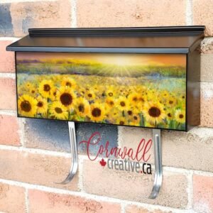 Rural Sunflower Field Wall-mounted Townhouse Mailbox Cover