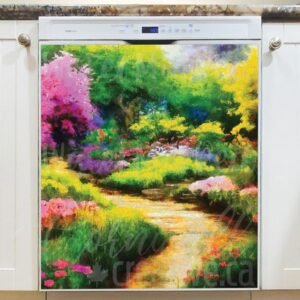 Flower Path to the Woods Magnetic Dishwasher Door Cover
