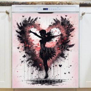Pretty Valentine's Day Fairy #2 Magnetic Dishwasher Door Cover