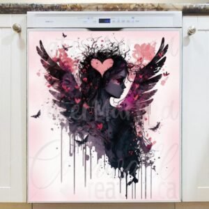 Pretty Valentine's Day Fairy #3 Magnetic Dishwasher Door Cover