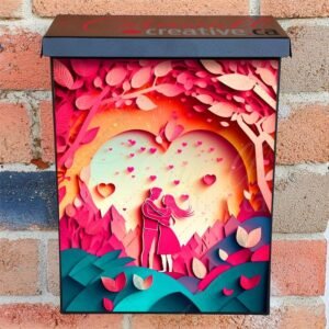 Valentine's Day Couple 3D Effect #3 Colonial Mailbox Cover