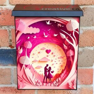Valentine's Day Couple 3D Effect #5 Colonial Mailbox Cover