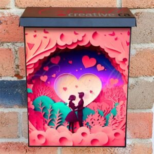 Valentine's Day Couple 3D Effect #6 Colonial Mailbox Cover