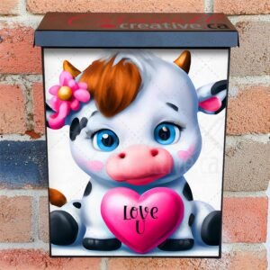 Cute Baby Calf with a Heart Colonial Mailbox Cover