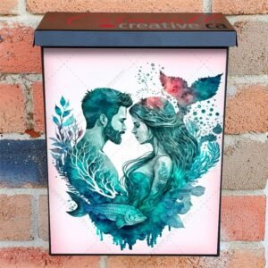 Beautiful Mermaid and Merman #3 Colonial Mailbox Cover