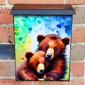 Bear Cubs in Love Colonial Mailbox Cover