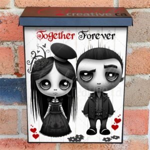 Gothic Valentine's Day Couple Colonial Mailbox Cover