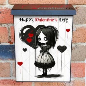Gothic Valentine's Day Girl #3 Colonial Mailbox Cover