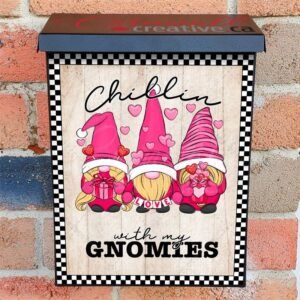 Valentine's Day Cute Gnomes Colonial Mailbox Cover
