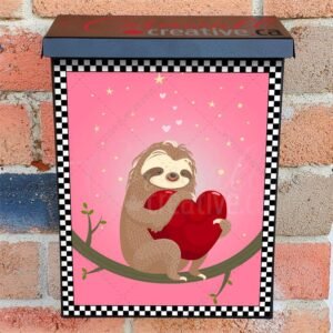 Valentine's Day Sloth Colonial Mailbox Cover