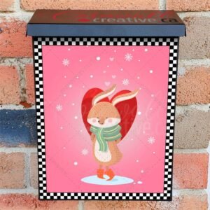 Valentine's Day Bunny and Hearts Colonial Mailbox Cover