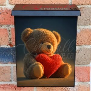 Valentine's Teddy Bear & Heart #2 Colonial Mailbox Cover