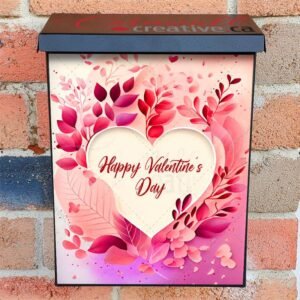 Valentine's Heart with Flowers #1 Colonial Mailbox Cover