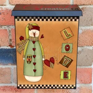 Valentine's Cute Country Snowman #2 Colonial Mailbox Cover