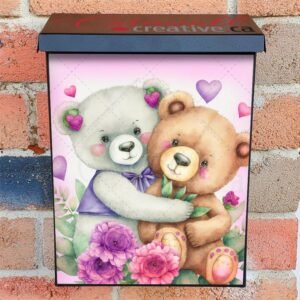 Valentine's Day Teddy Bear Couple #5 Colonial Mailbox Cover