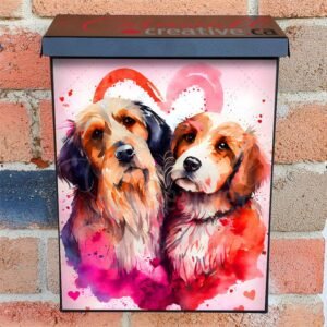 Dog Couple in Love #2 Colonial Mailbox Cover