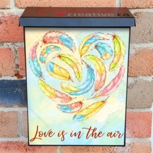 Pretty Feather Heart Colonial Mailbox Cover