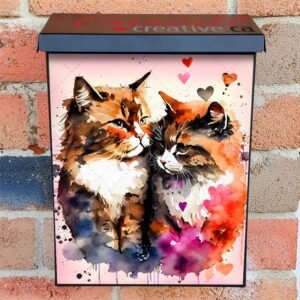Cat Couple in Love #1 Colonial Mailbox Cover