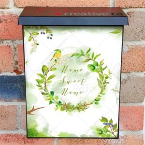 Home Sweet Home Wreath with Bird Colonial Mailbox Cover