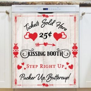 Valentine's Kissing Booth Sign Magnetic Dishwasher Door Cover