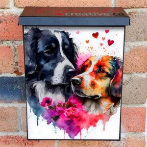 Dog Couple in Love #6 Colonial Mailbox Cover