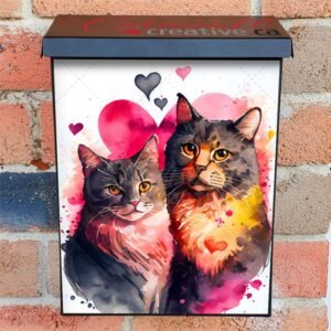 Cat Couple in Love #3 Colonial Mailbox Cover