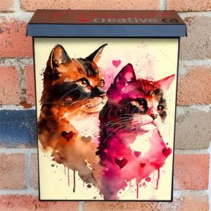 Cat Couple in Love #4 Colonial Mailbox Cover