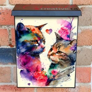 Cat Couple in Love #7 Colonial Mailbox Cover
