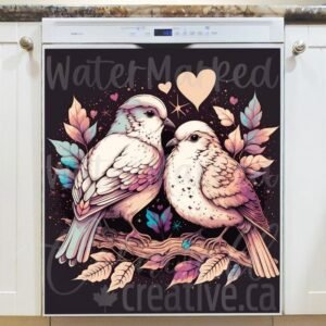 Bird Couple on the Tree Magnetic Dishwasher Door Cover