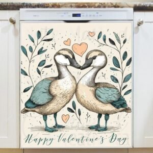 Valentine's Love Geese Magnetic Dishwasher Door Cover