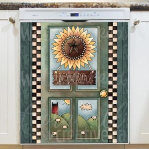Cute Sunflower Welcome Magnetic Dishwasher Door Cover